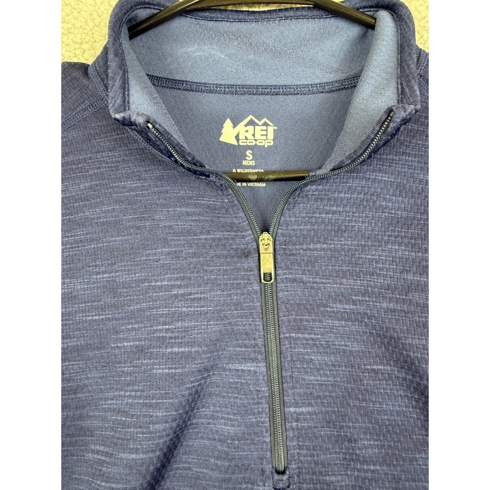 REI Co-op Mens Quarter Zip Pullover Athletic Top Blue Small Activewear - Picture 2 of 9